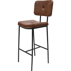 Barhocker Herning mit gepolstertem Ledersitz