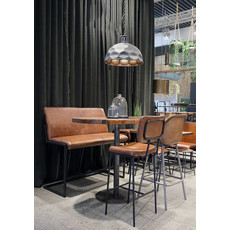 Barhocker Herning mit gepolstertem Ledersitz