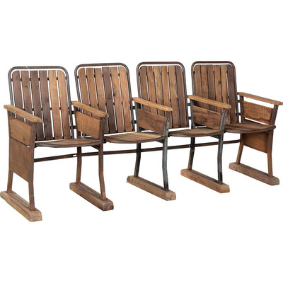 Bollywood Kinobank mit 4 Holzsitzen