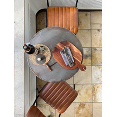 Diner-Stuhl mit braunem Ledersitz